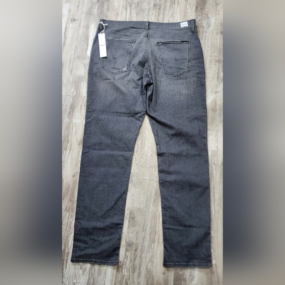 Hudson Blake Bronx Slim Straight Zip Fly Distressed Jeans Grey Men's Size 38 - Picture 3 of 9